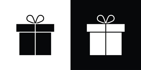 Gift box icon illustrations filled outline style. EPS10