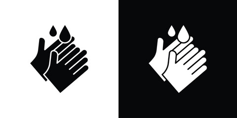 Handwashing icon illustrations filled outline style. EPS10