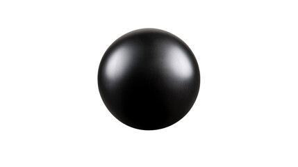 Solid black fitness ball on transparent background for exercise