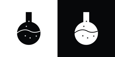 Lab flask icon illustrations filled outline style. EPS10
