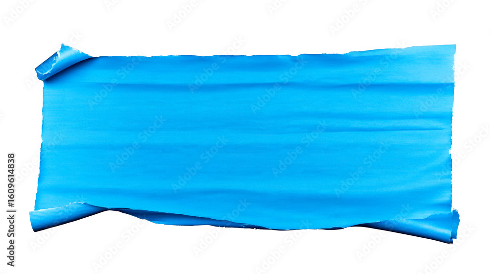 Canvas Prints torn blue paper banner with a textured finish and transparency