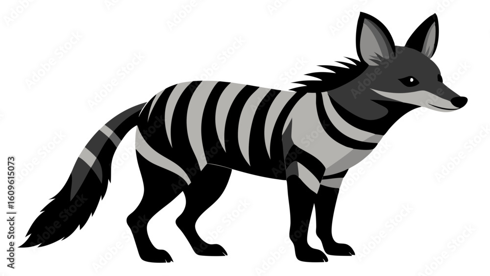 Poster high-quality aardwolf vector image for print and web use