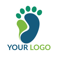 Foot print digital logo icon design template flat vector illustration
