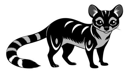 Fototapeta premium Realistic Genet Vector Drawing for Nature and Wildlife