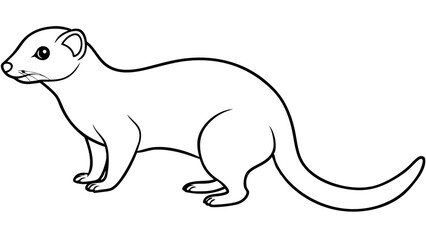 Fototapeta premium Mongoose Vector Art Illustration of Standing Wildlife Mammal