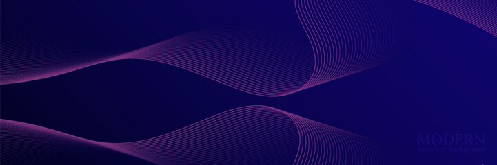Abstract glowing wave lines on dark blue background. Dynamic wave pattern. Modern flowing wavy lines. Futuristic technology concept. suit for  bussines,