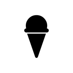 Cone ice cream silhouette icon vector flat design.