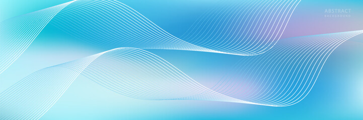 Abstract blue gradient background with shining lines waves. Minimalist background, eps10 in vector modern, suit for simple design