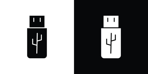 usb drive icon illustrations filled outline style. EPS10