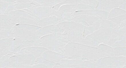 Abstract White Impasto Texture: Swirling Brushstrokes and Relief