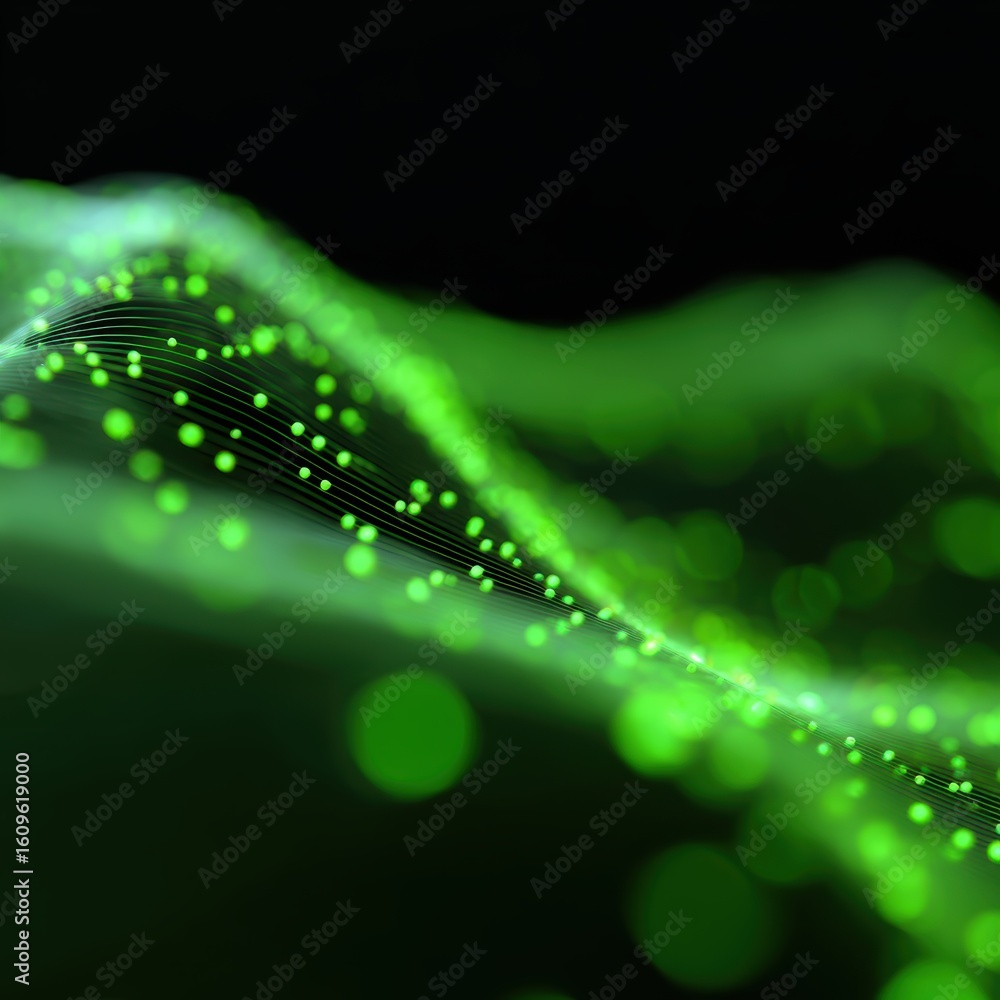 Poster abstract background: flowing data streams representing optimized logistics routes, predictive analyt