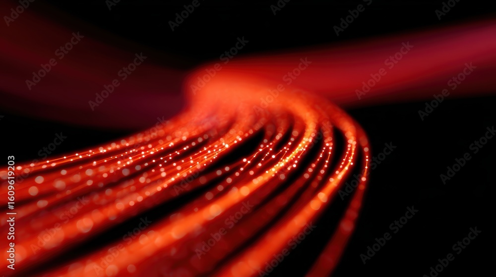 Poster abstract background: flowing luminous threads forming a dynamic representation of supply chain resil