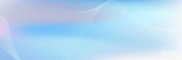 Abstract blue gradient background with shining lines waves. eps10 in bussines