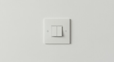 A white light switch controls electricity on a wall, turning power on or off in a home
