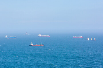 a view of the blue sky and the blue sea