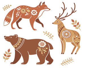 set of funny animals