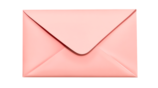 Pink envelope on transparent background for various occasions and uses