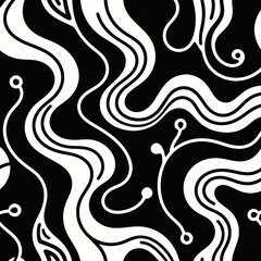 Fototapeta premium Abstract Black and White Wavy Pattern