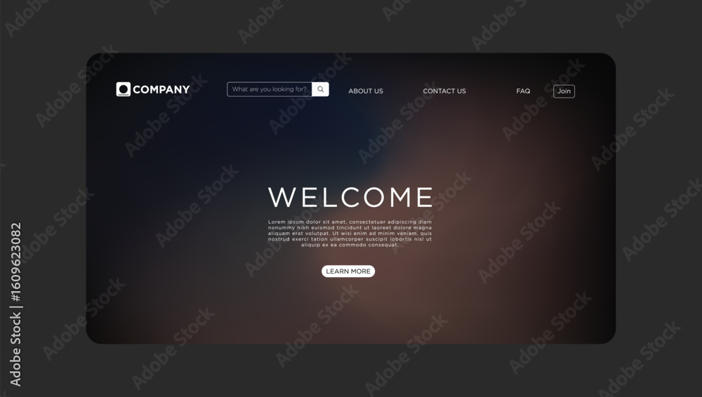Poster modern website homepage template showcases sleek design and user-friendly interface for business use