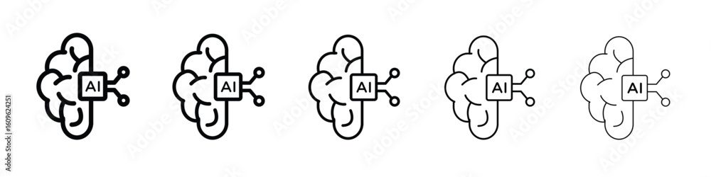 Aufkleber ai brain icon. thin line icons collection for web ui.