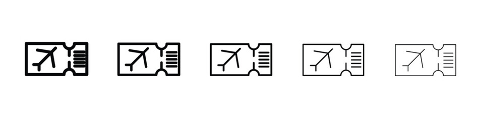 Airline ticket icon. Thin line icons collection for web ui.