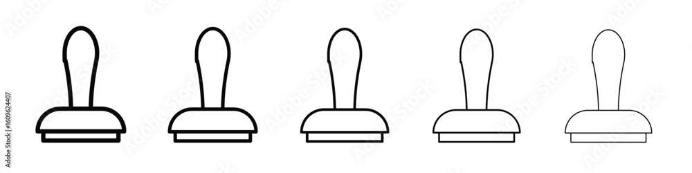 Poster approval stamp icon. thin line icons collection for web ui.