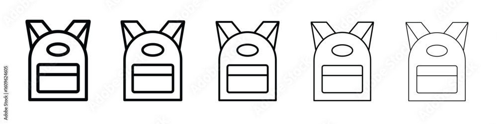 Aufkleber backpack icon. thin line icons collection for web ui.