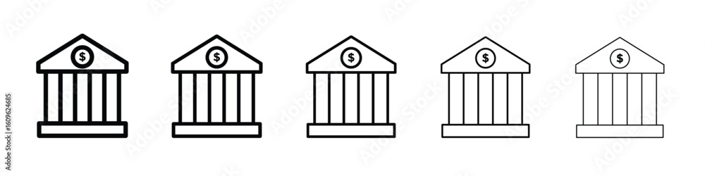 Poster bank icon. thin line icons collection for web ui.