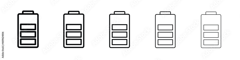 Aufkleber battery icon. thin line icons collection for web ui.