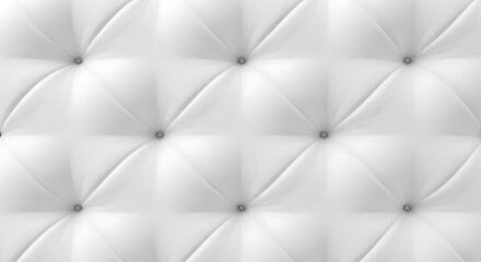 Seamless White Upholstery Texture: Buttoned Leather Pattern