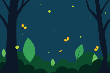 Obraz premium fireflies in forest