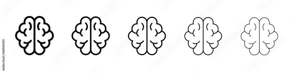 Aufkleber brain icon. thin line icons collection for web ui.