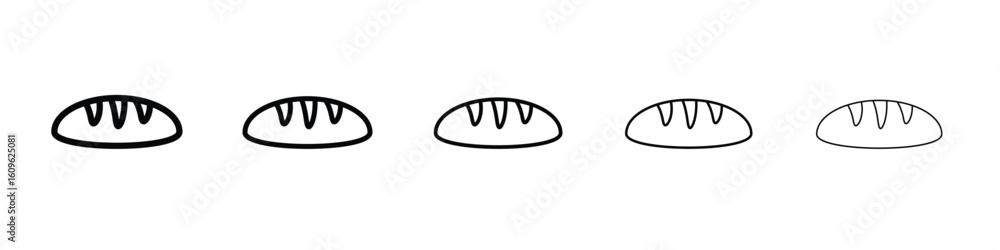 Poster bread loaf icon. thin line icons collection for web ui.
