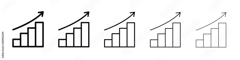 Poster business growth icon. thin line icons collection for web ui.