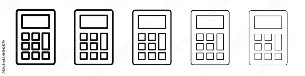 Poster calculator icon. thin line icons collection for web ui.