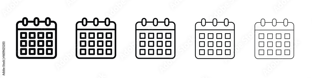 Aufkleber calendar icon. thin line icons collection for web ui.