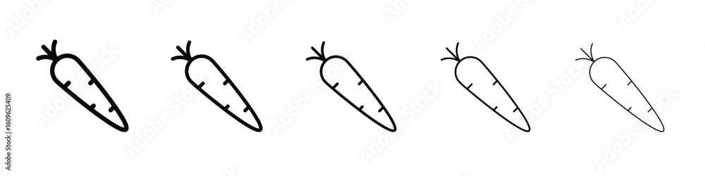 Aufkleber carrot icon. thin line icons collection for web ui.
