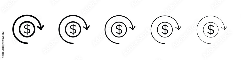 Aufkleber cash flow icon. thin line icons collection for web ui.
