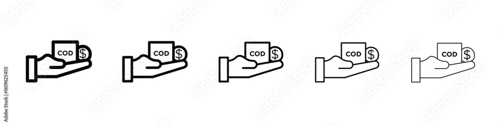 Poster cash on delivery icon. thin line icons collection for web ui.