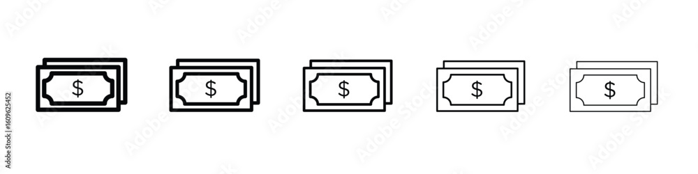 Poster cash icon. thin line icons collection for web ui.