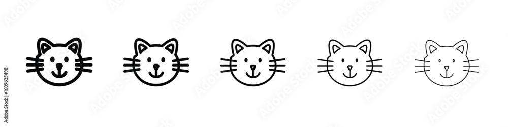 Aufkleber cat icon. thin line icons collection for web ui.