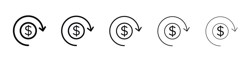 Cash flow icon. Thin line icons collection for web ui.