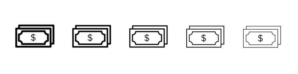 Cash icon. Thin line icons collection for web ui.