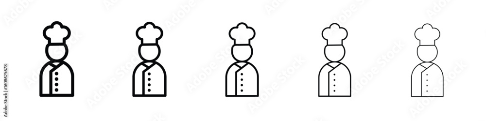 Aufkleber chef icon. thin line icons collection for web ui.