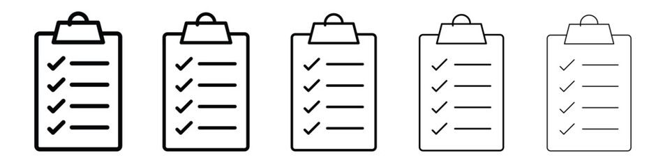 Checklist icon. Thin line icons collection for web ui.
