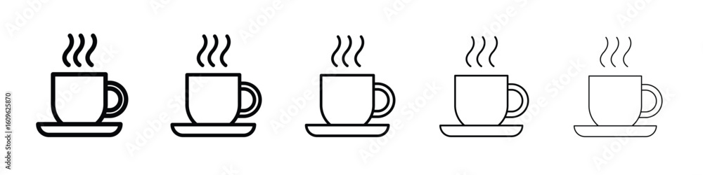 Aufkleber coffee icon. thin line icons collection for web ui.