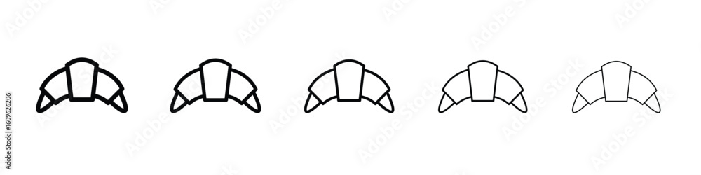 Aufkleber croissant icon. thin line icons collection for web ui.