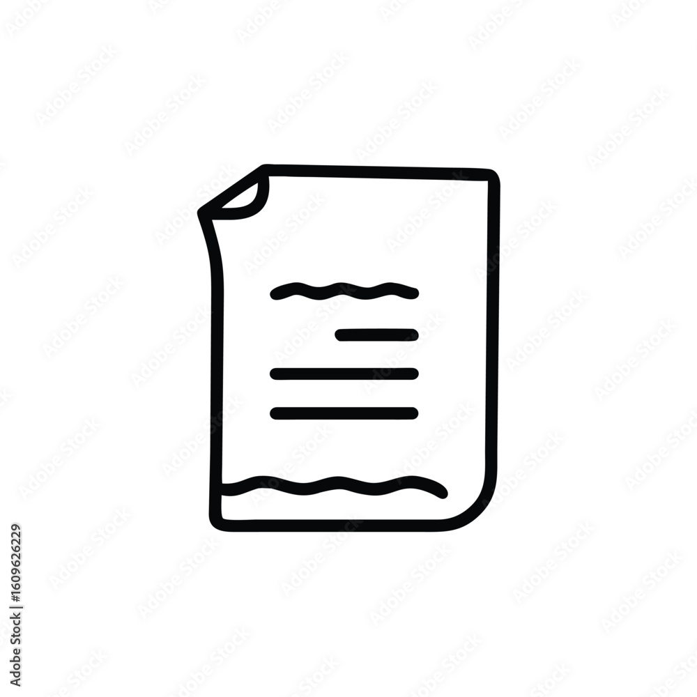 Poster outline handwriting on paper icon text document