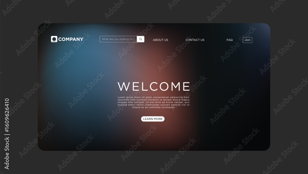 Wall mural modern website design concept with user friendly welcome message and simple clean navigation