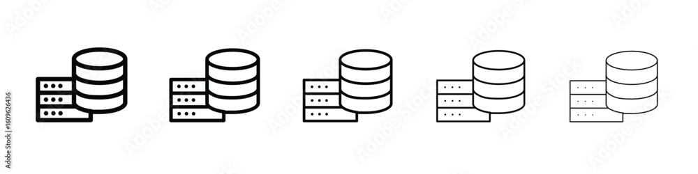 Aufkleber database icon. thin line icons collection for web ui.
